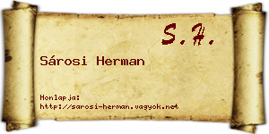 Sárosi Herman névjegykártya